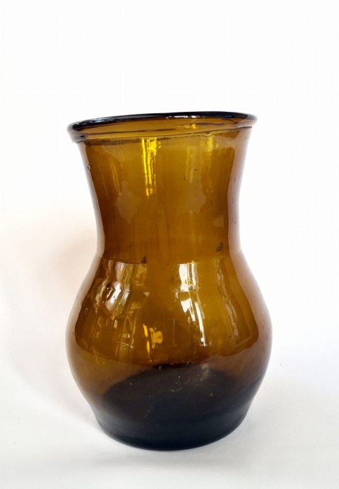 Ręcznie formowany brązowy wazonik 15,5 cm