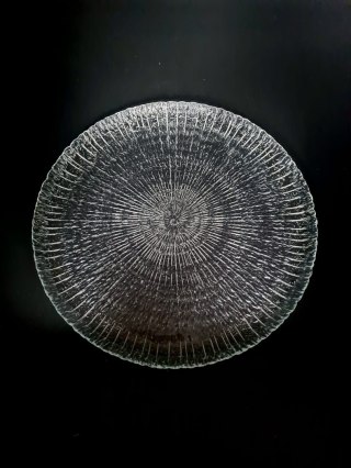 Szklana patera ślimak, skamielina na 30 cm z Arcoroc, Francja, lata 70