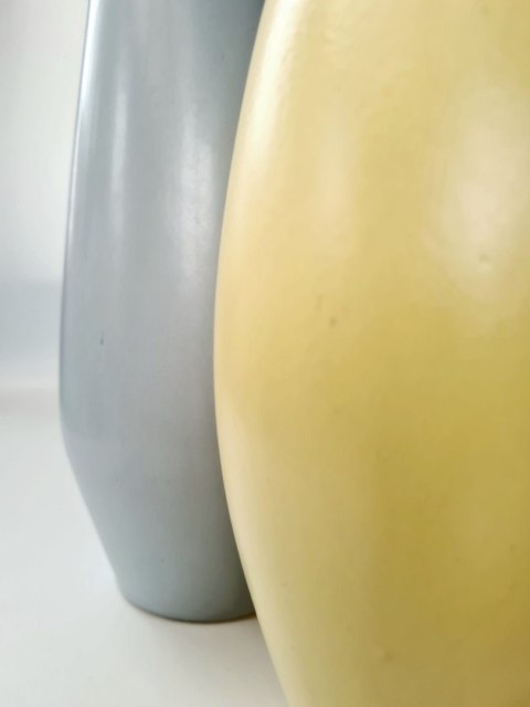 Ceramiczny szary wazon, piękny vintage