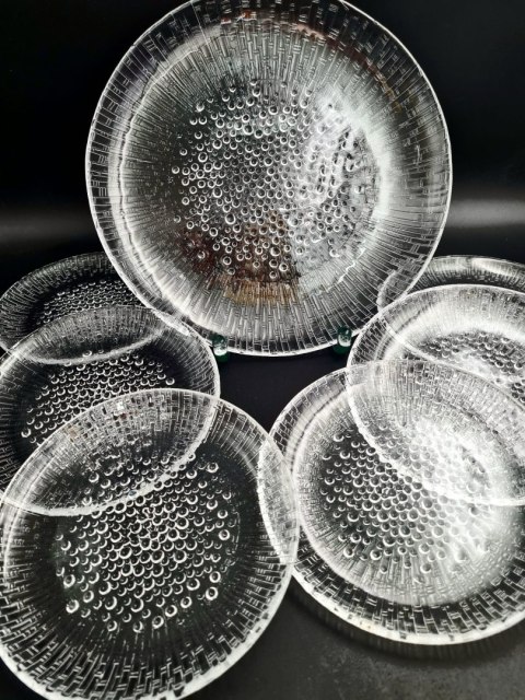 Unikalny zestaw talerzy deserowych 1+6 Ultima Thule Tapio Wirkkala Iittala l. 60