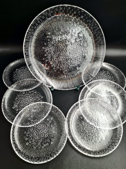 Unikalny zestaw talerzy deserowych 1+6 Ultima Thule Tapio Wirkkala Iittala l. 60