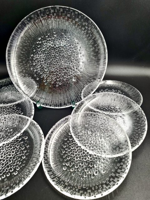 Unikalny zestaw talerzy deserowych 1+6 Ultima Thule Tapio Wirkkala Iittala l. 60