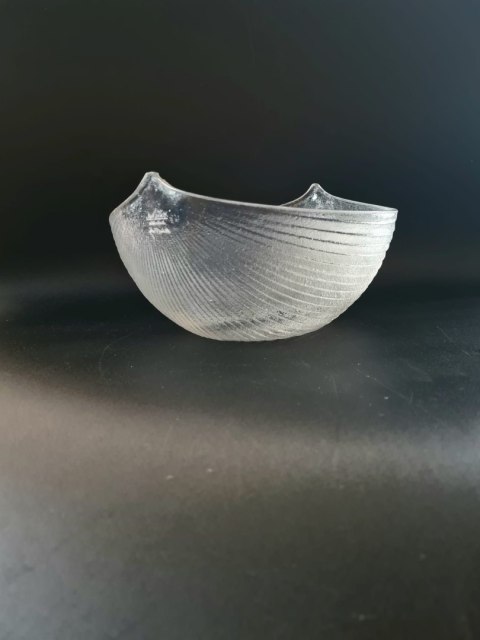 Duża misa szklana Rosenthal Studio Line Michael Boehm lata 60. - kryształ satyna 20cm