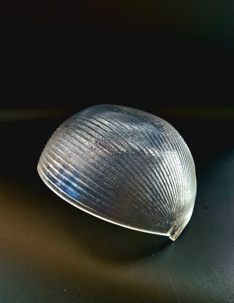 Duża misa szklana Rosenthal Studio Line Michael Boehm lata 60. - kryształ satyna 20cm