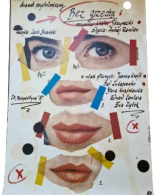 Oryginalny plakat do filmu: "Bez grzechu" Andrzej Pągowski 1988; 95 x 67,5 cm