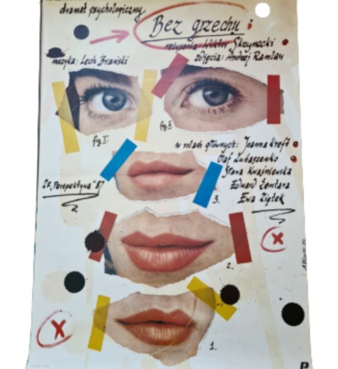 Oryginalny plakat do filmu: "Bez grzechu" Andrzej Pągowski 1988; 95 x 67,5 cm