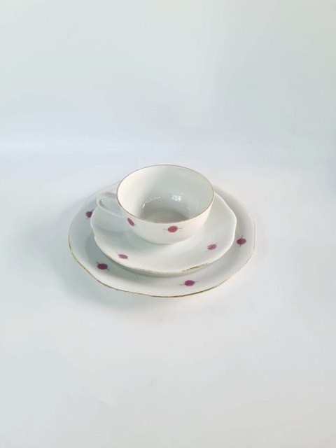 Trio śniadaniowe Włabrzych new look lata 70 polska porcelana, 175 ml