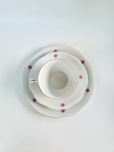 Trio śniadaniowe Włabrzych new look lata 70 polska porcelana, 175 ml