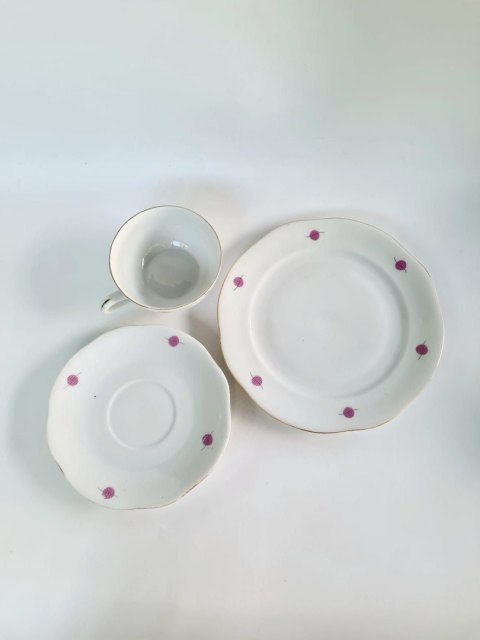 Trio śniadaniowe Włabrzych new look lata 70 polska porcelana, 175 ml