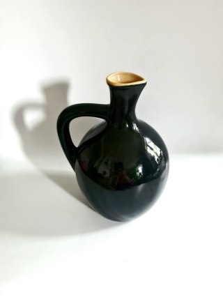 Dzbanek elegancka czerń z żółtym, vintage 24 cm, pękaty unikat