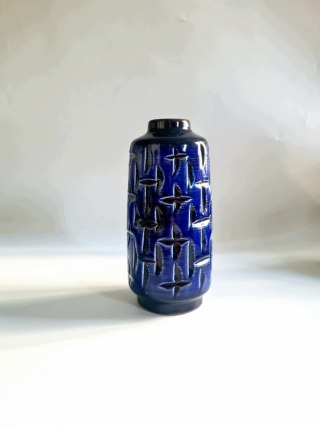 Fata lava ryty wazon kobalt ceramiczny 18 cm, VEB Haldensleben East Germany