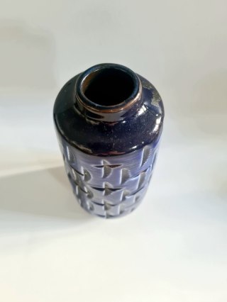 Fata lava ryty wazon kobalt ceramiczny 18 cm, VEB Haldensleben East Germany