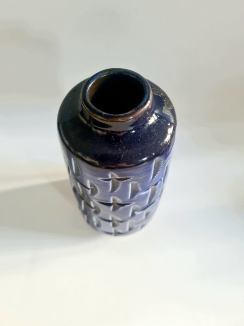 Fata lava ryty wazon kobalt ceramiczny 18 cm, VEB Haldensleben East Germany