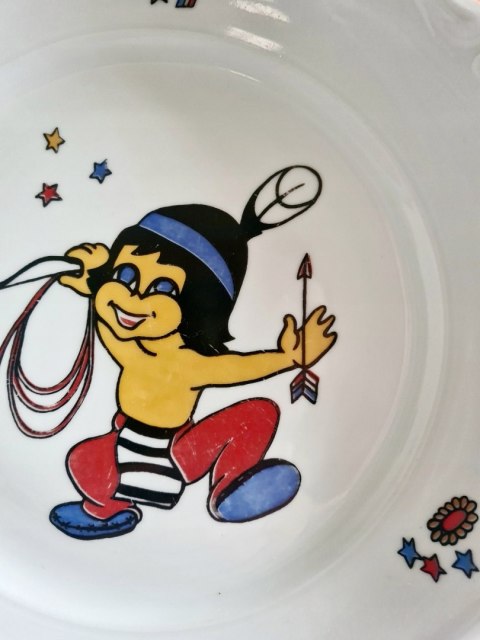 Porcelanowa patera 26 cm motyw dziecięcy / bajkowy jak Wałbrzych