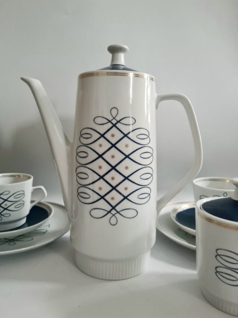 Porcelanowy serwis Stadtlensfeld Niemcy 6 osób, lata 70 elegancki wzór