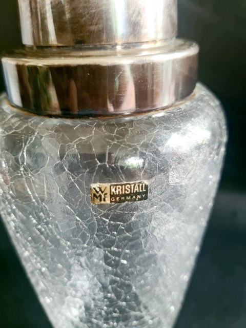 Shaker WMF plater mrożone szkło kryształ naklejki modernizm / artdeco