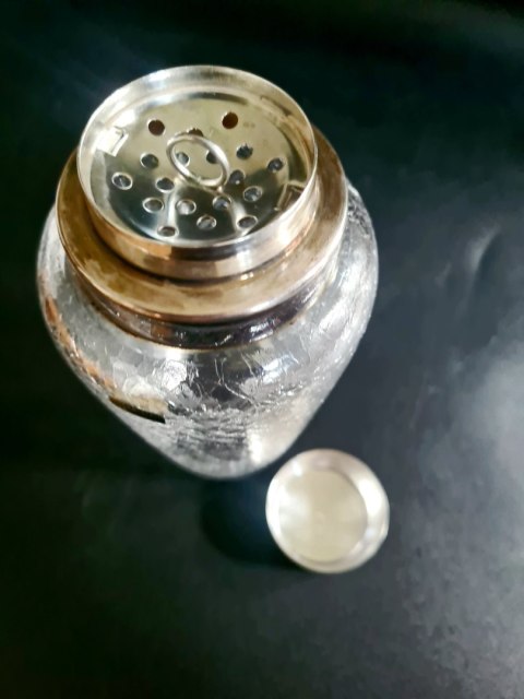 Shaker WMF plater mrożone szkło kryształ naklejki modernizm / artdeco