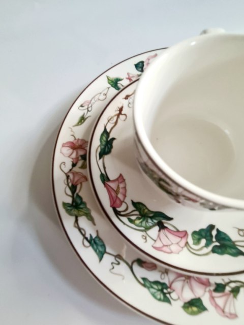 Trio porcelanowe Villeroy & Boch seria Palermo filiżanka powojnik 180 ml