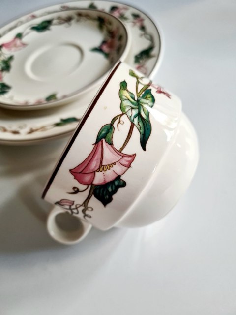 Trio porcelanowe Villeroy & Boch seria Palermo filiżanka powojnik 180 ml
