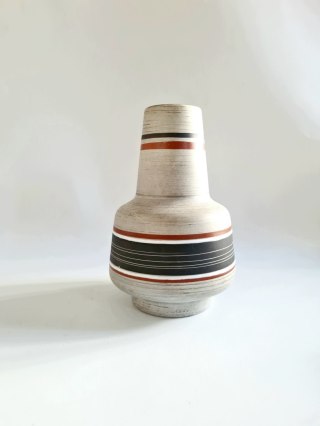 Wazon Jasba Keramik 18 cm, fat lava, piękne kolory, West Germany pasy