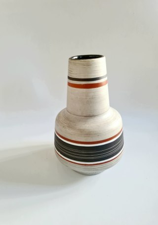 Wazon Jasba Keramik 18 cm, fat lava, piękne kolory, West Germany pasy
