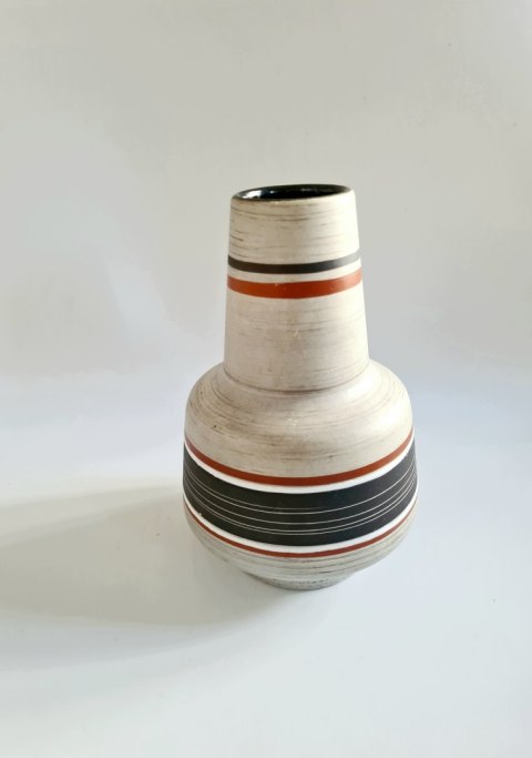 Wazon Jasba Keramik 18 cm, fat lava, piękne kolory, West Germany pasy