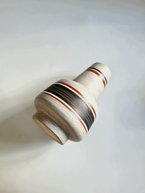 Wazon Jasba Keramik 18 cm, fat lava, piękne kolory, West Germany pasy