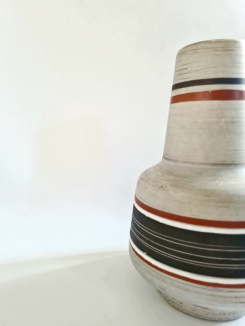 Wazon Jasba Keramik 18 cm, fat lava, piękne kolory, West Germany pasy