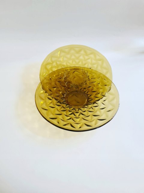 2 miodowe talerzyki Trójkąty Bogdan Kupczyk 17 cm średnicy, HSG Ząbkowice