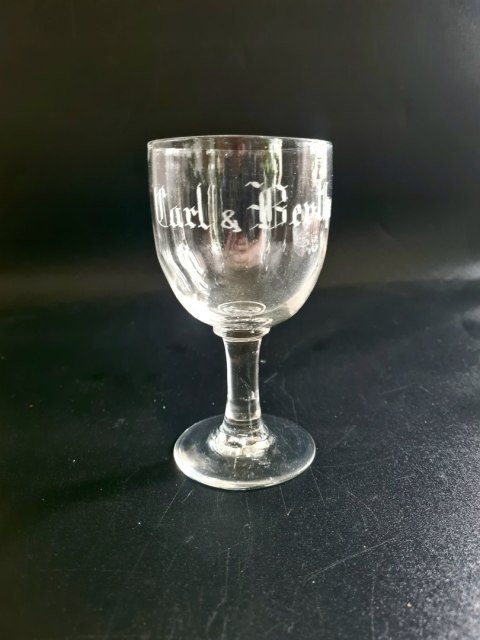 2 weselne przedwojenne kielichy Carl & Bertha grawer ręcznie robione 220 ml