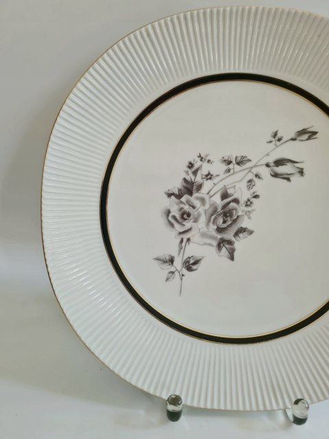 Chodzież porcelanowa patera 28 cm, Regina, motyw róży, PRL