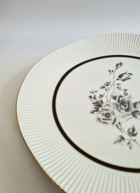 Chodzież porcelanowa patera 28 cm, Regina, motyw róży, PRL