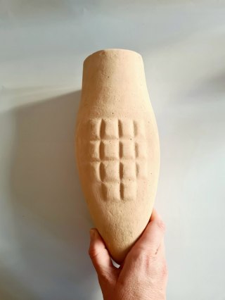 Kwiatogal - nawilżacz Jaś surowa ceramika z metką Spółdzielni unikat