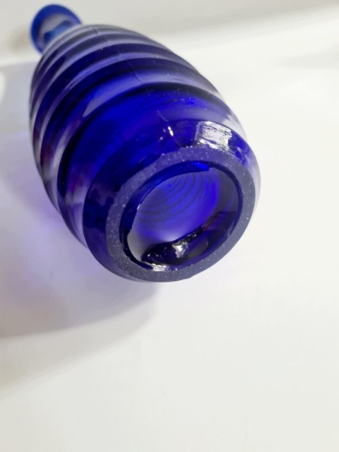VEB Schwepnitz wazon Carola projektant F. Keuchel 29 cm kobaltowy