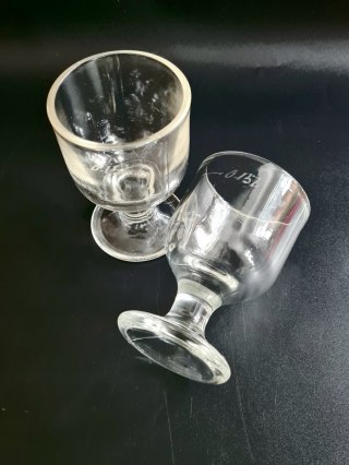 2 kielichy do wina, karczmiaki miarka antyk 150 ml, Anglia, unikalne