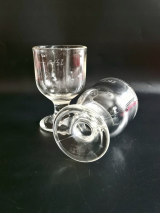 2 kielichy do wina, karczmiaki miarka antyk 150 ml, Anglia, unikalne