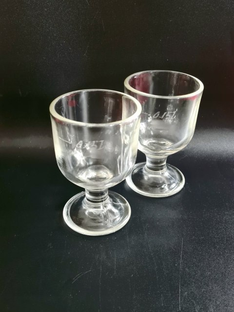 2 kielichy do wina, karczmiaki miarka antyk 150 ml, Anglia, unikalne