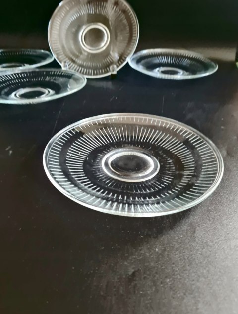 5 sztuk - talerzyki deserowe 16 cm, vintage PRL, op-art, HSG Hortensja