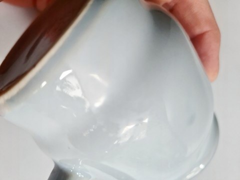 Elegancki szary mlecznik porcelit Pruszków PRL 250 ml