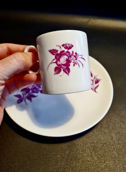 Filiżanka 120 ml Thomas (grupa Rosenthal) ręcznie malowana, talerzyk unikat