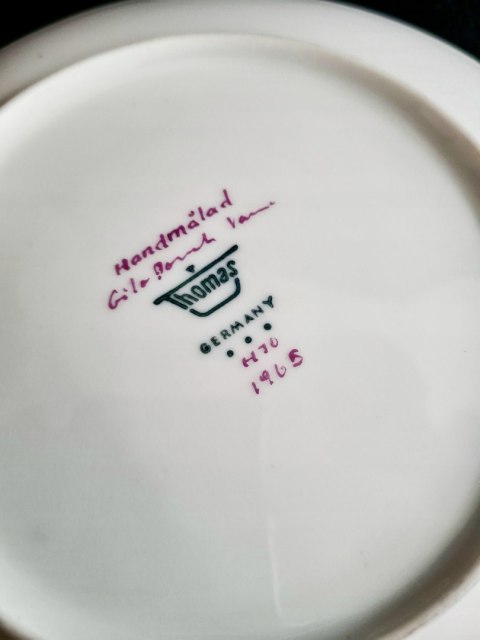 Filiżanka 120 ml Thomas (grupa Rosenthal) ręcznie malowana, talerzyk unikat