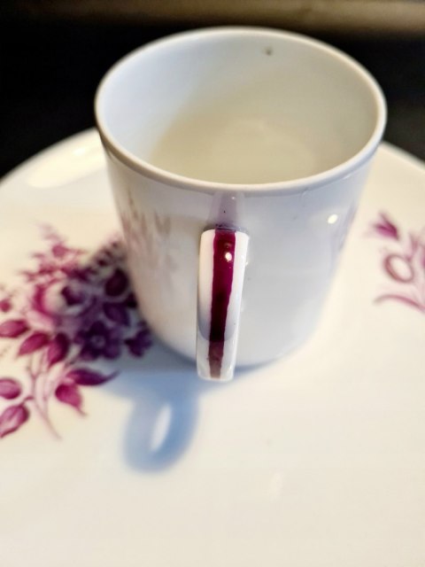 Filiżanka 120 ml Thomas (grupa Rosenthal) ręcznie malowana, talerzyk unikat