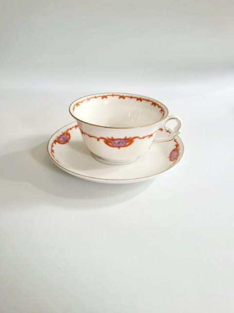Filiżanka duo KPM Krister, przedwojenne, art deco, 200 ml cienka porcelana