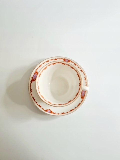 Filiżanka duo KPM Krister, przedwojenne, art deco, 200 ml cienka porcelana