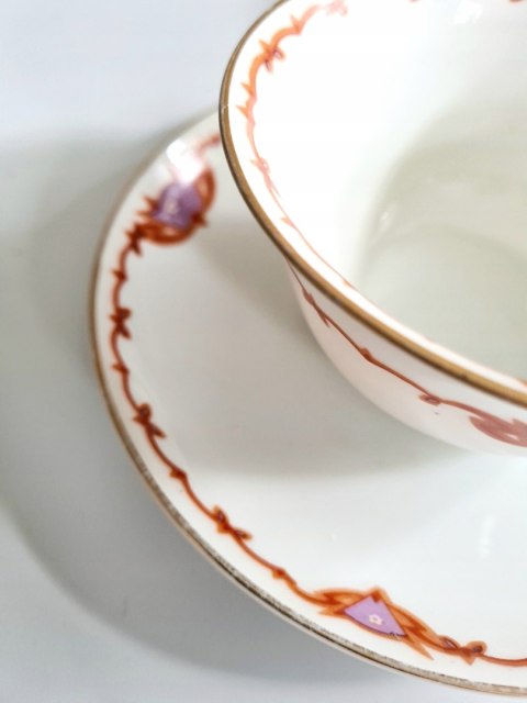 Filiżanka duo KPM Krister, przedwojenne, art deco, 200 ml cienka porcelana