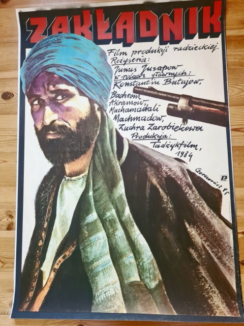 Oryginalny plakat filmowy "Zakładnik" Zbigniew Górnowicz 1985r ok. 68x98