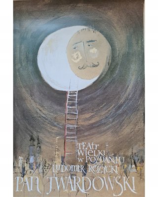 Oryginalny plakat teatralny "Pan Twardowski" Ryszard Kaja 1998r.