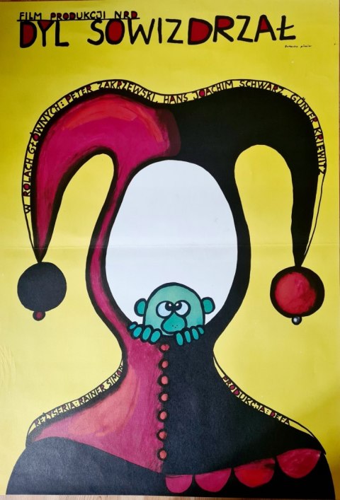 Plakat filmowy B. Butenko "Dyl Sowizdrzał" lata 70., oryginał 58x83 cm