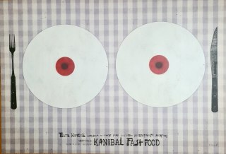 Ryszard Kaja oryginalny plakat 2011 Kanibal fast food 98x68 cm