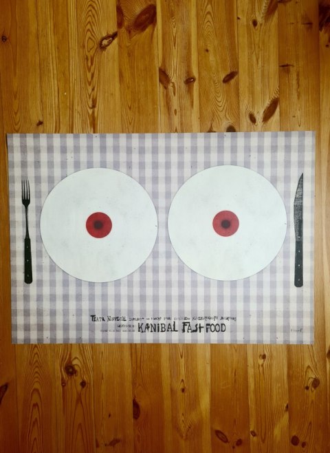 Ryszard Kaja oryginalny plakat 2011 Kanibal fast food 98x68 cm